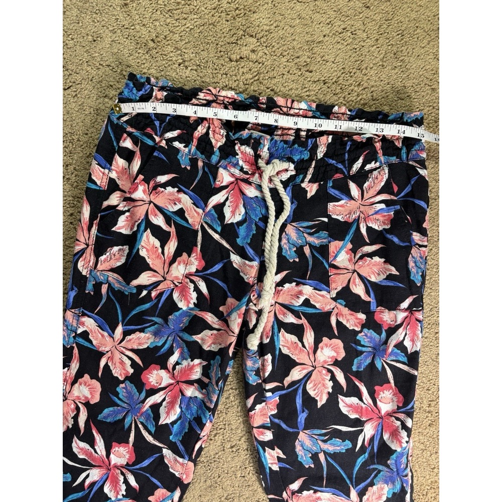 Roxy Oceanside Tropical Floral Flare Pants Women Small Boho Resortwear Travel - Picture 5 of 8